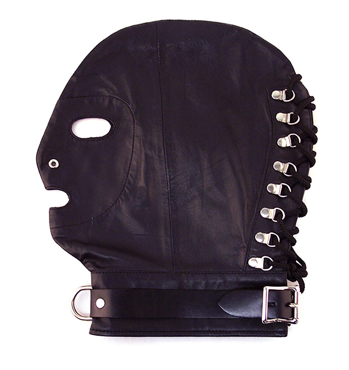 Ledermaske mit Schnürung und abschl. Halsband