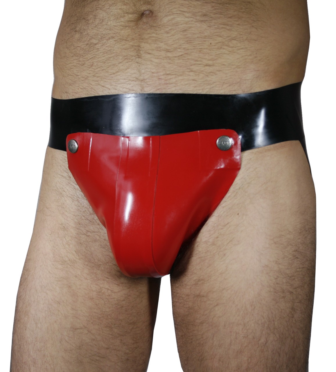 Jockstrap mit Codpiece, einfarbig, komplett, 0,90 mm Latex