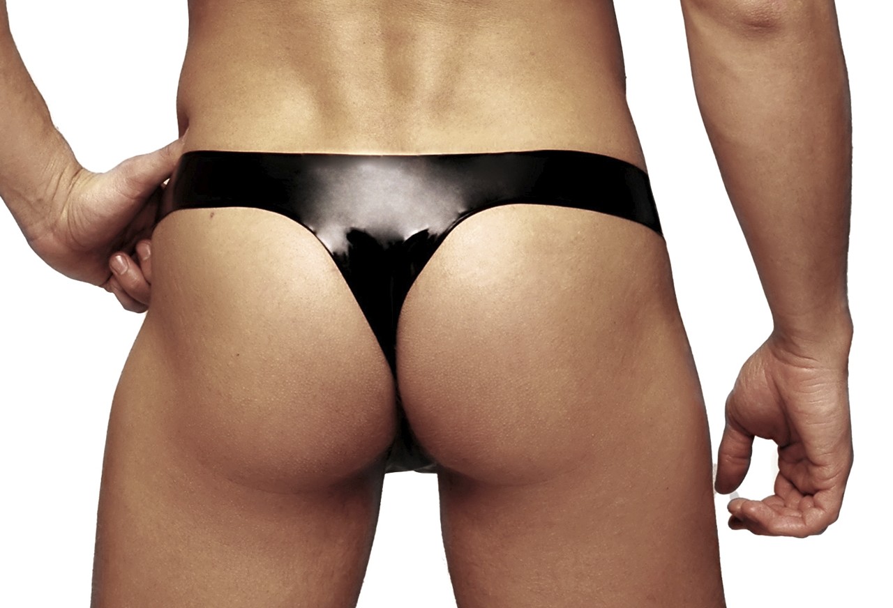 String-Tanga mit Ausbuchtung, 0,40 mm Latex