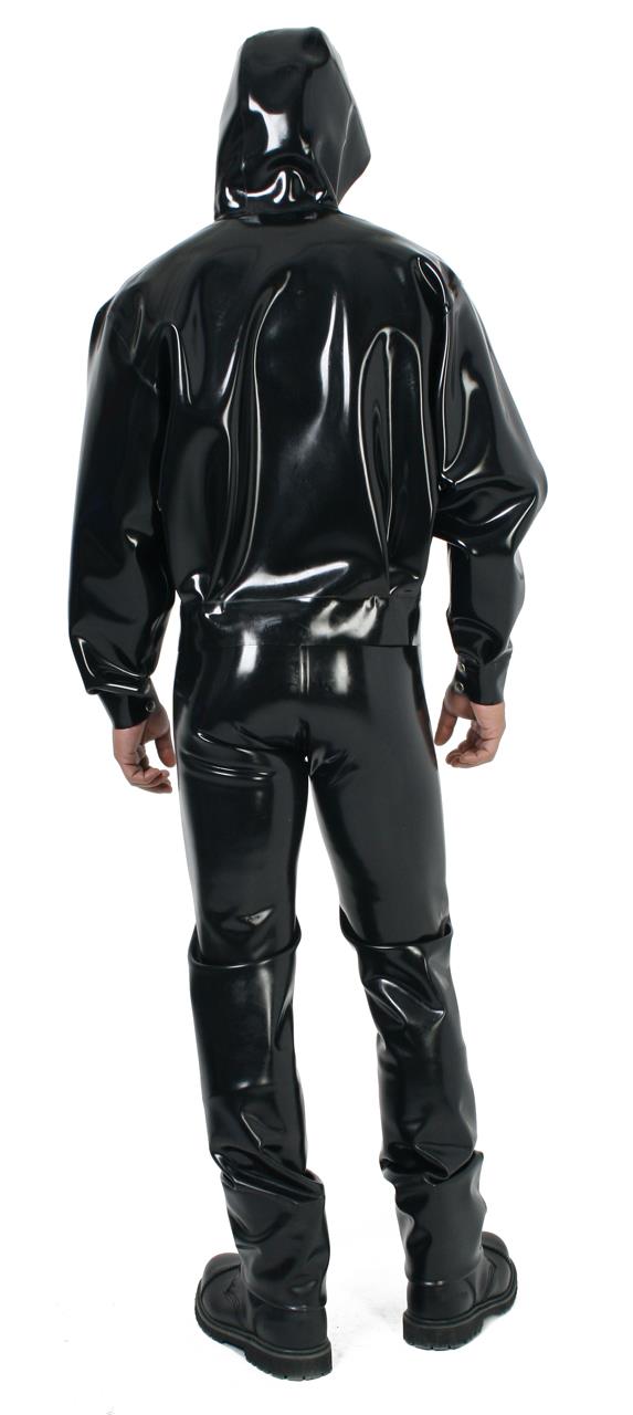 Bomberjacke mit Kapuze, 0,60 mm Latex