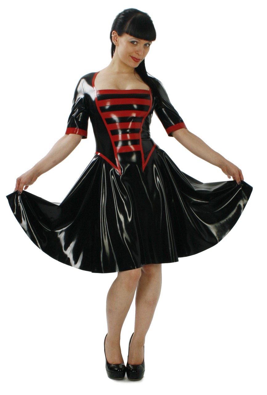 Swingkleid im Twinsetstil mit halbem Arm, 0,35 mm Latex