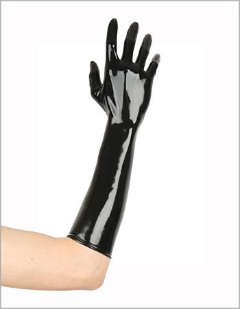 Handschuhe, ellenbogenlang, chloriert, 0,40 mm Latex