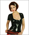 05037 Latex Top mit Dekollet und kurzem Arm