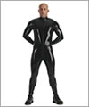 26008 Latex catsuit, all around zip, collared, 0,90 mm latex