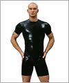 26029 Latex cycle suit with codpiece, shoulder zips, 0,60 mm