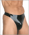 25011 Mens latex Thong with a flat front