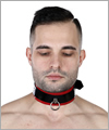 43533 Latex slave collar with ring, 5 cm wide, lockable