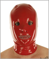 40003 Latex hood, rear zip, 0,60 mm, red