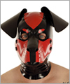 40573 Dog mask, detachable snout, floppy ears, black/red
