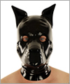 40572 Dog mask, detachable snout, black standing ears, black