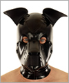 40579 Dog mask, detachable snout, wiggling pointy ears, black