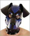 40573 Hundemaske, abknpfbare Schnauze, Schlappohren, Schwarz/Blau