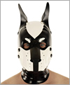 40577 Dog mask, detachable snout, pointed ears, black/white