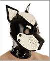 40578 Dog mask, detachable snout, coloured standing ears, black/white