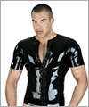 24026 Latex T-Shirt, kurzer Arm, mit Kunststoff-RV