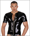 24003 Latex T-shirt, full length metal front zip