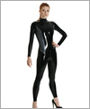 07006 Catsuit, schwarz/silberne Fischschuppen