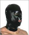 40003 Latex hood, rear zip, 0,60 mm, black