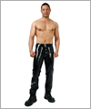 20017 Latex sailor front Jeans, low waist, metal zips, 0,90 or 1,20 mm