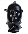 40618 Face latex mask, black, size S