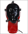 40618 Face latex mask, Red-black, size XL