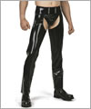 20020 Latex chaps with coloured inside leg zip