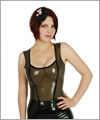 05032 Latex Top mit Dekollet und Paspelstreifen