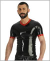 24019 Latex T-Shirt with V-neck