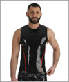 24021 Sleeveless latex shirt with edging