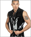 22005 Latex sleeveless Denim style jacket