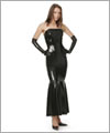 01005 Latex corset dress with godet
