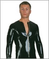 24005 Long sleeve latex T-shirt, front zip