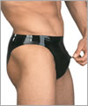 25002 Mens latex thong with front zip