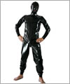 26013 Latex suit, loose fit, 3 way zip